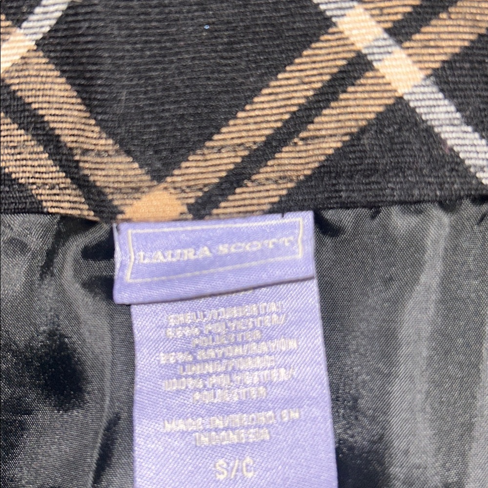 Laura Scott Black and Tan Plaid Pencil Skirt - Picture 2 of 2